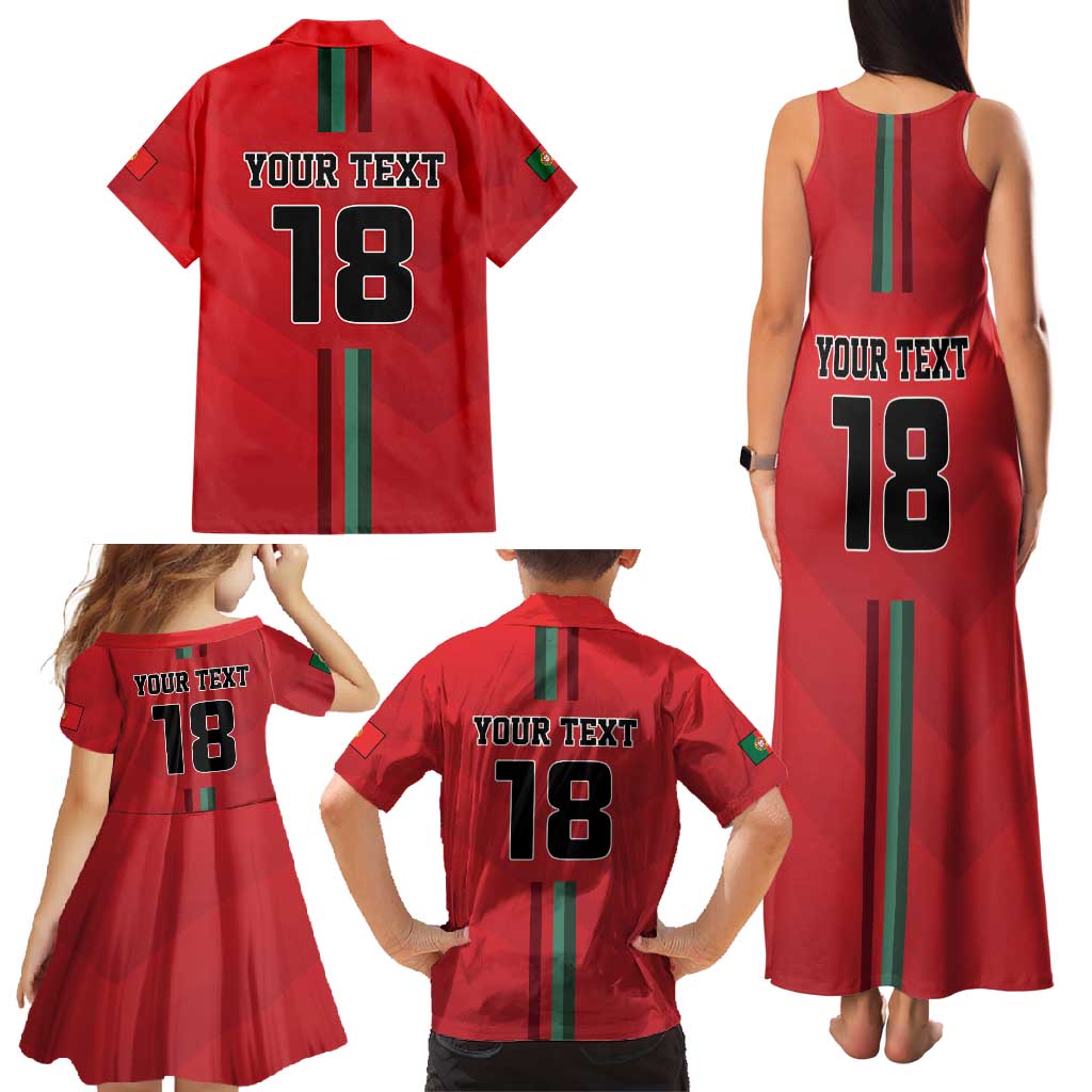 Custom Portugal Football Family Matching Tank Maxi Dress and Hawaiian Shirt A Selecao das Quinas