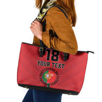 Custom Portugal Football Leather Tote Bag A Selecao das Quinas