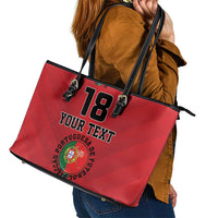 Custom Portugal Football Leather Tote Bag A Selecao das Quinas