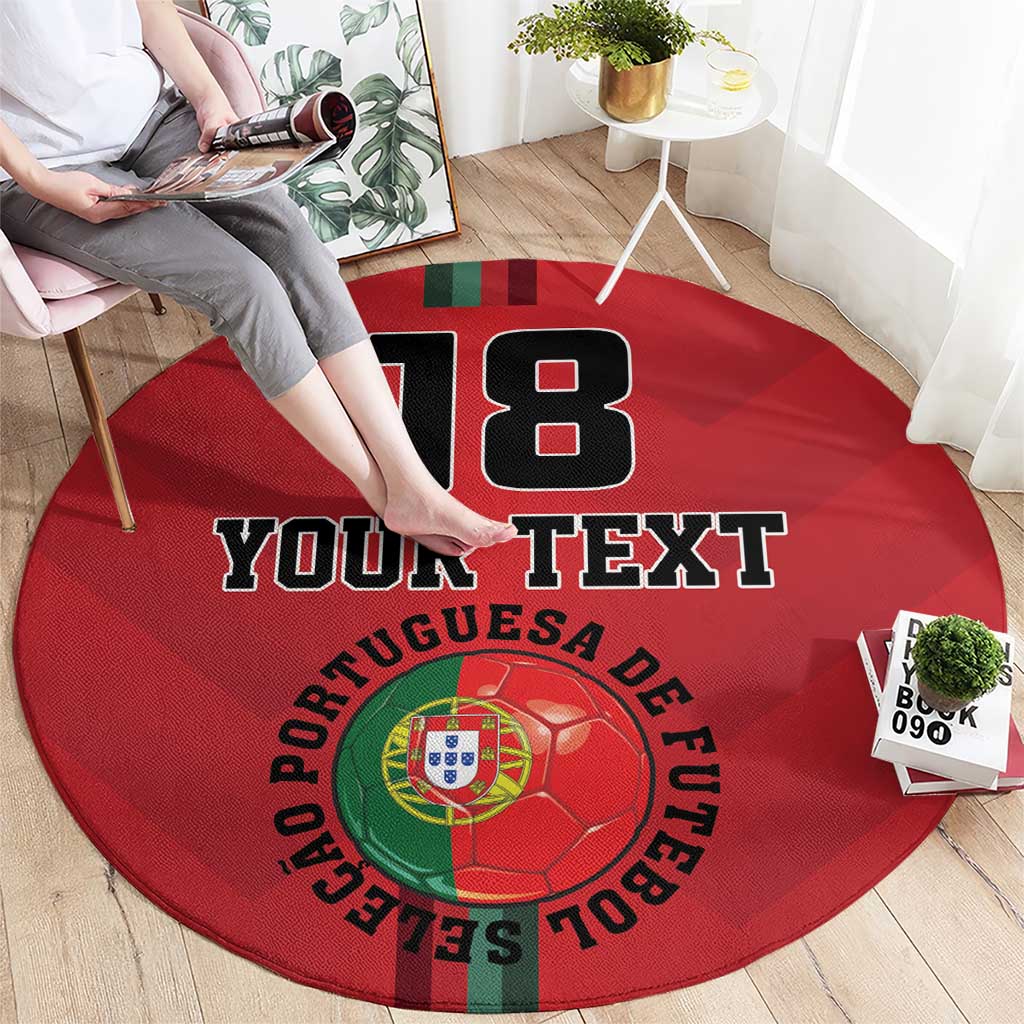 Custom Portugal Football Round Carpet A Selecao das Quinas