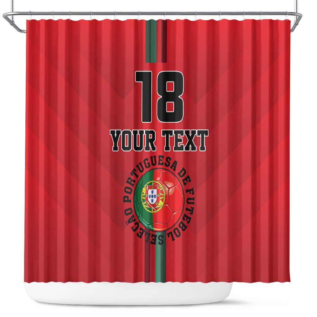 Custom Portugal Football Shower Curtain A Selecao das Quinas