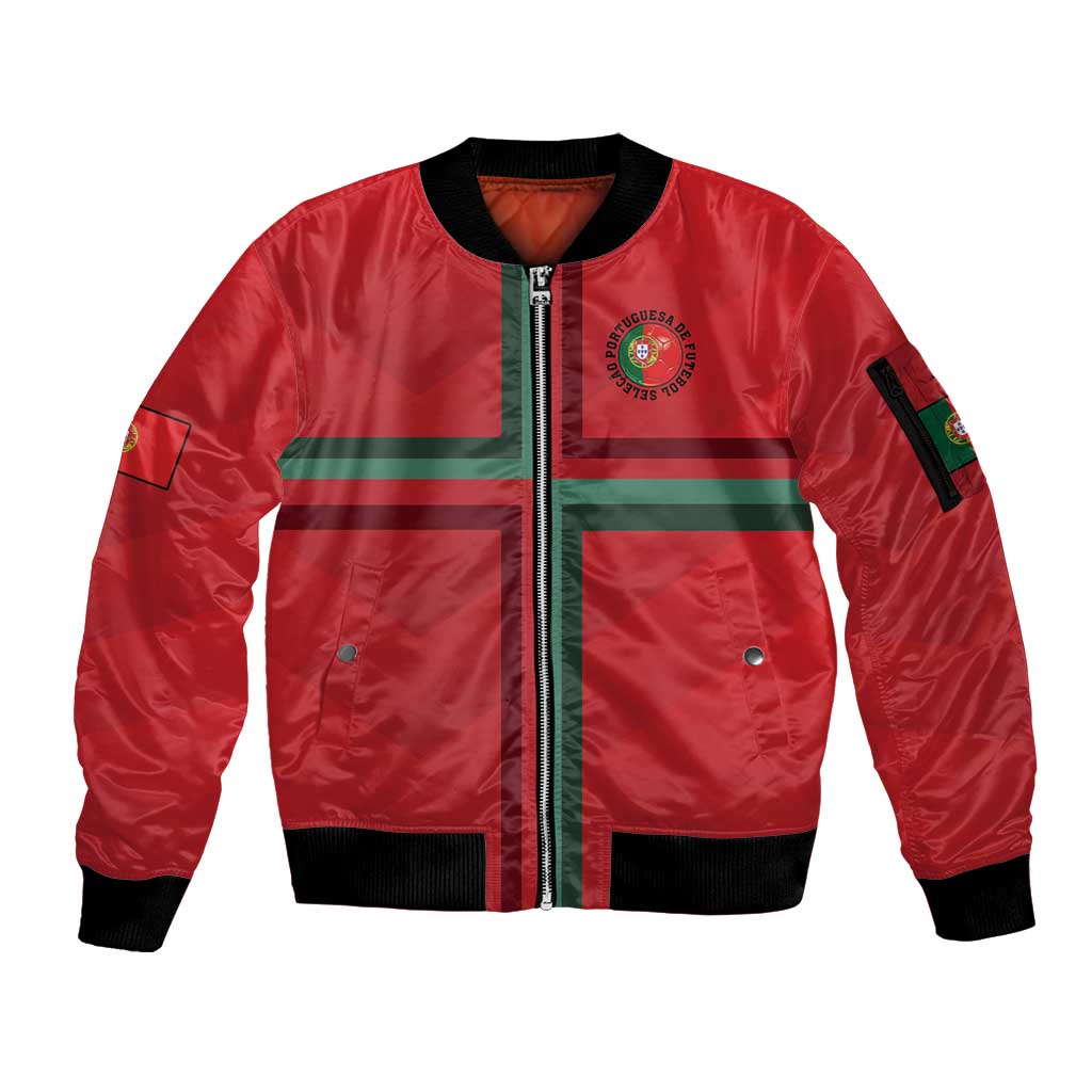 Custom Portugal Football Sleeve Zip Bomber Jacket A Selecao das Quinas