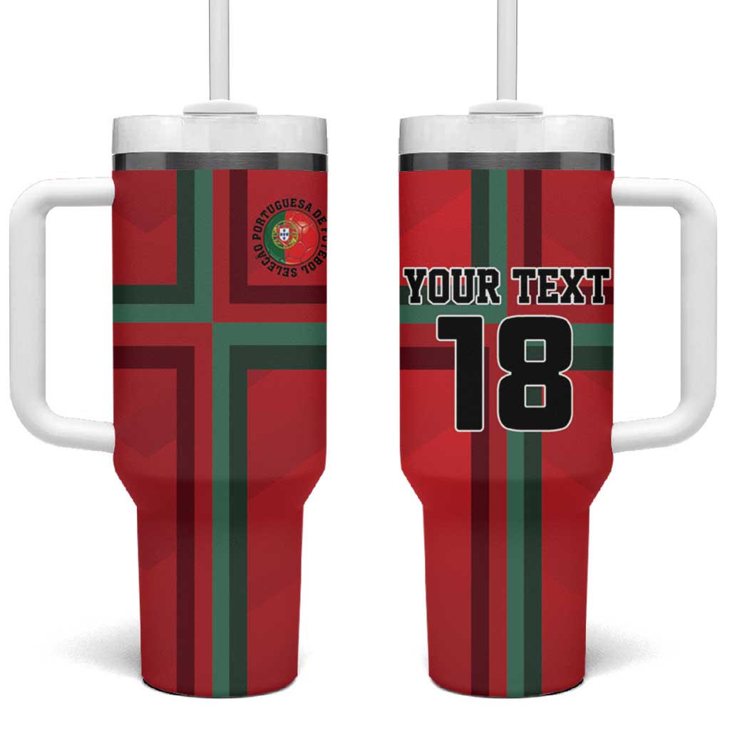 Custom Portugal Football Tumbler With Handle A Selecao das Quinas