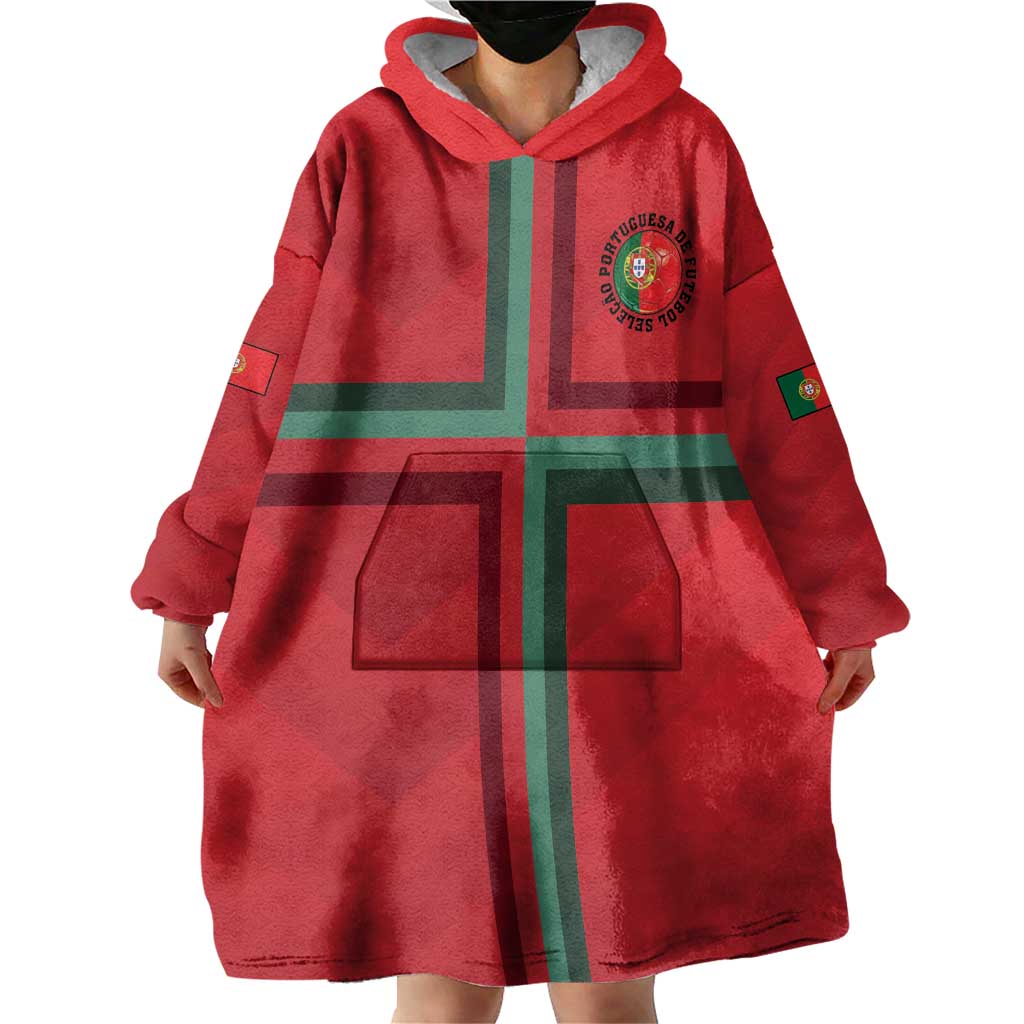 Custom Portugal Football Wearable Blanket Hoodie A Selecao das Quinas