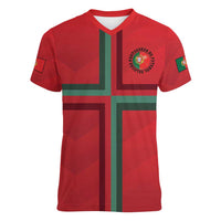 Custom Portugal Football Women V-Neck T-Shirt A Selecao das Quinas