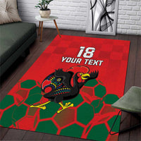 Custom Portugal Football Area Rug Barcelos Rooster Mascot Dynamic Style