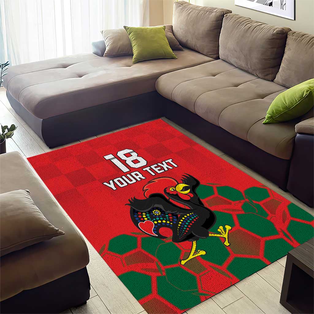 Custom Portugal Football Area Rug Barcelos Rooster Mascot Dynamic Style
