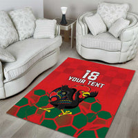 Custom Portugal Football Area Rug Barcelos Rooster Mascot Dynamic Style