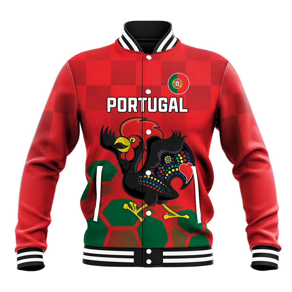 Custom Portugal Football Baseball Jacket Barcelos Rooster Mascot Dynamic Style