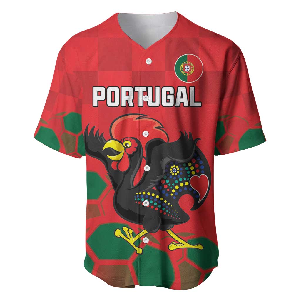 Custom Portugal Football Baseball Jersey Barcelos Rooster Mascot Dynamic Style