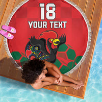 Custom Portugal Football Beach Blanket Barcelos Rooster Mascot Dynamic Style