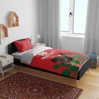 Custom Portugal Football Bedding Set Barcelos Rooster Mascot Dynamic Style