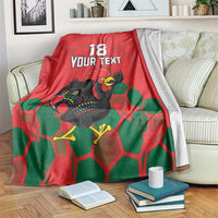 Custom Portugal Football Blanket Barcelos Rooster Mascot Dynamic Style