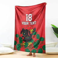 Custom Portugal Football Blanket Barcelos Rooster Mascot Dynamic Style