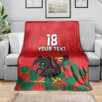 Custom Portugal Football Blanket Barcelos Rooster Mascot Dynamic Style