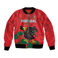 Custom Portugal Football Bomber Jacket Barcelos Rooster Mascot Dynamic Style