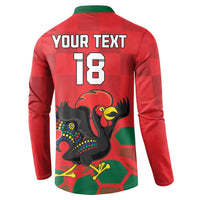 Custom Portugal Football Button Sweatshirt Barcelos Rooster Mascot Dynamic Style