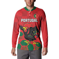 Custom Portugal Football Button Sweatshirt Barcelos Rooster Mascot Dynamic Style