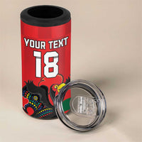 Custom Portugal Football 4 in 1 Can Cooler Tumbler Barcelos Rooster Mascot Dynamic Style