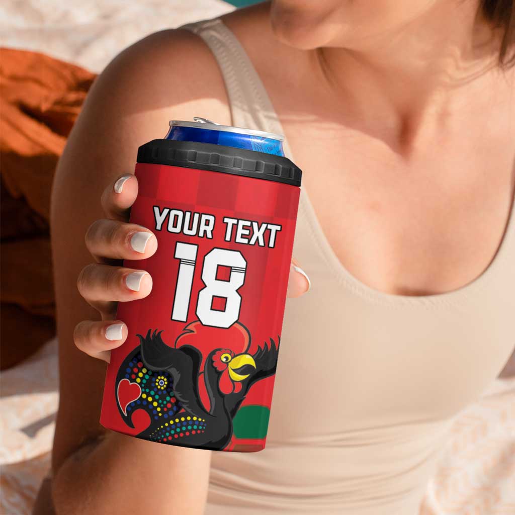 Custom Portugal Football 4 in 1 Can Cooler Tumbler Barcelos Rooster Mascot Dynamic Style