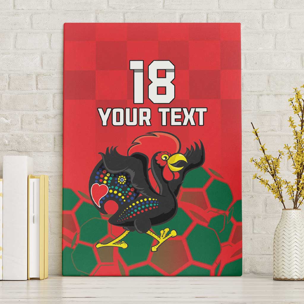 Custom Portugal Football Canvas Wall Art Barcelos Rooster Mascot Dynamic Style