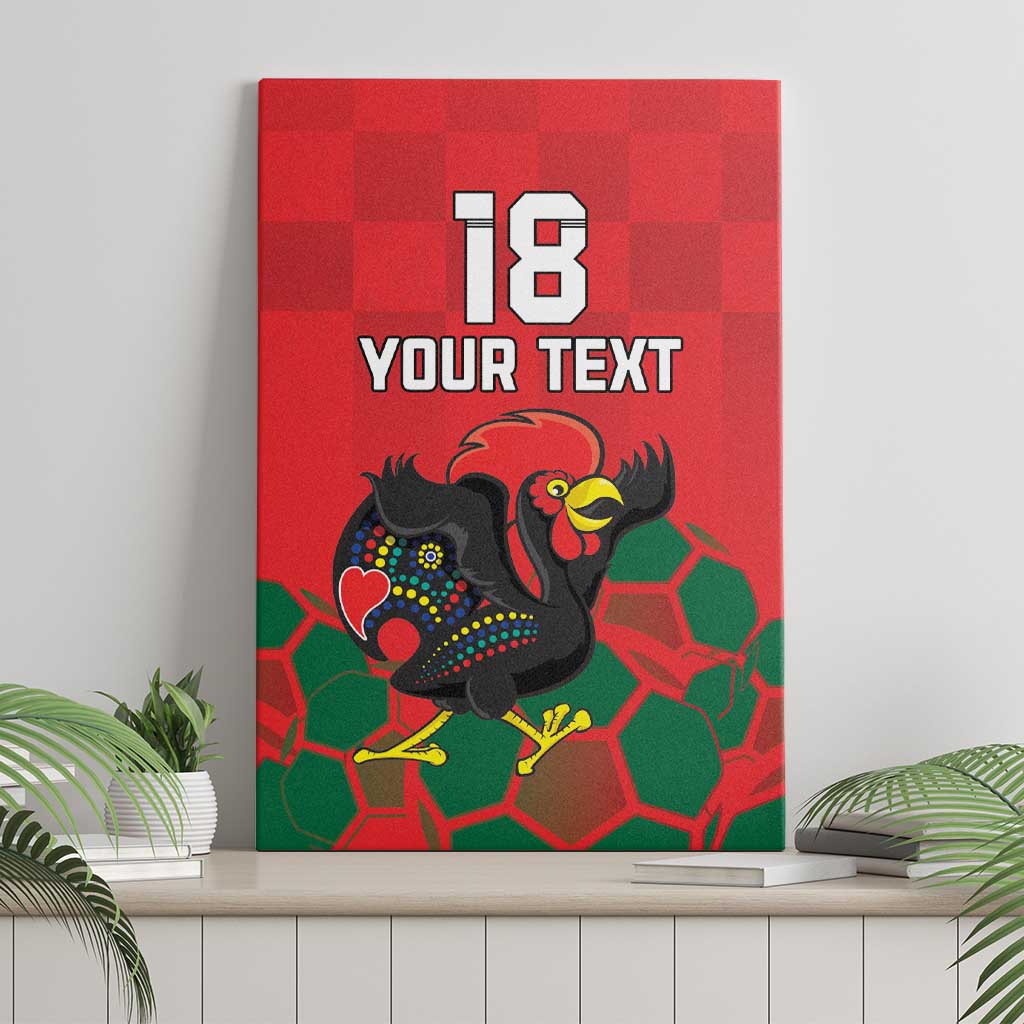 Custom Portugal Football Canvas Wall Art Barcelos Rooster Mascot Dynamic Style