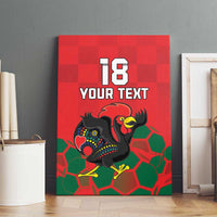 Custom Portugal Football Canvas Wall Art Barcelos Rooster Mascot Dynamic Style