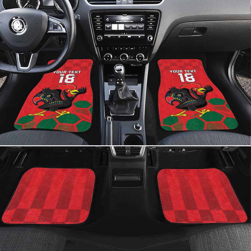 Custom Portugal Football Car Mats Barcelos Rooster Mascot Dynamic Style