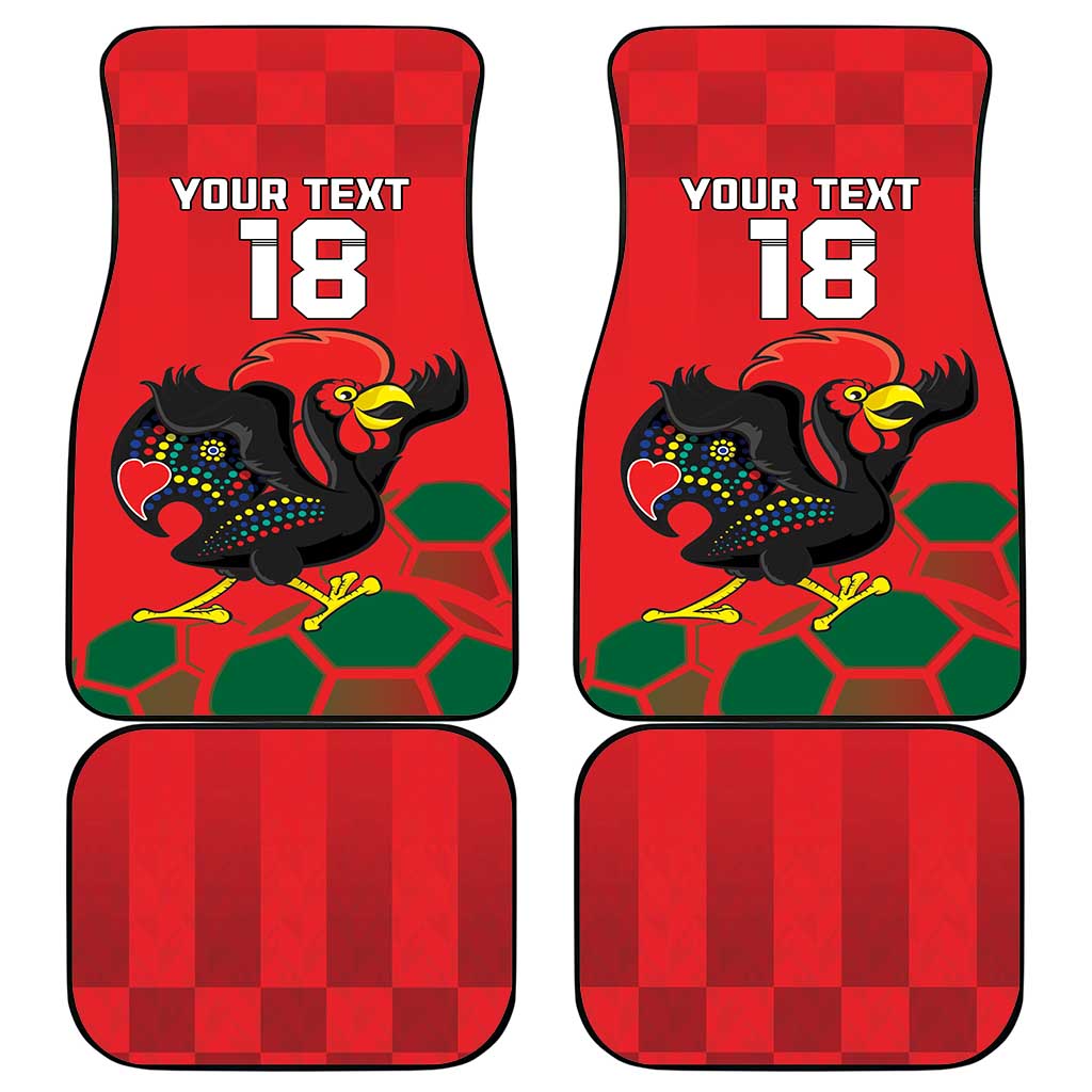 Custom Portugal Football Car Mats Barcelos Rooster Mascot Dynamic Style