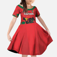 Custom Portugal Football Family Matching Mermaid Dress and Hawaiian Shirt Barcelos Rooster Mascot Dynamic Style