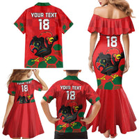 Custom Portugal Football Family Matching Mermaid Dress and Hawaiian Shirt Barcelos Rooster Mascot Dynamic Style