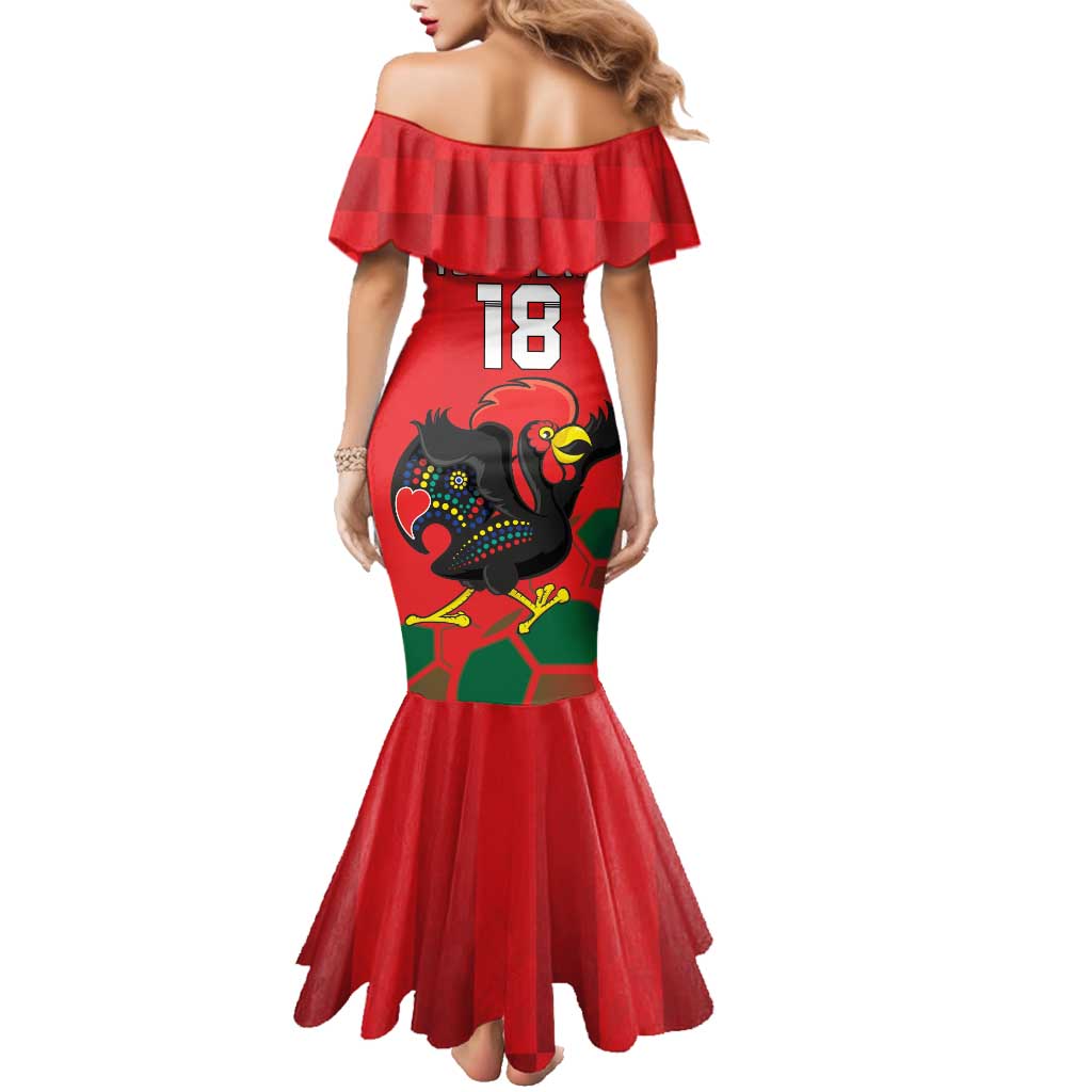 Custom Portugal Football Family Matching Mermaid Dress and Hawaiian Shirt Barcelos Rooster Mascot Dynamic Style