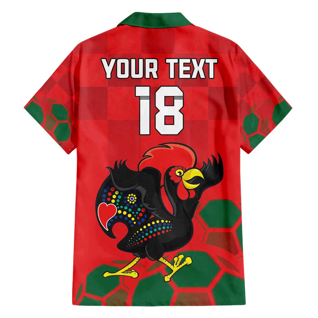 Custom Portugal Football Family Matching Off Shoulder Maxi Dress and Hawaiian Shirt Barcelos Rooster Mascot Dynamic Style