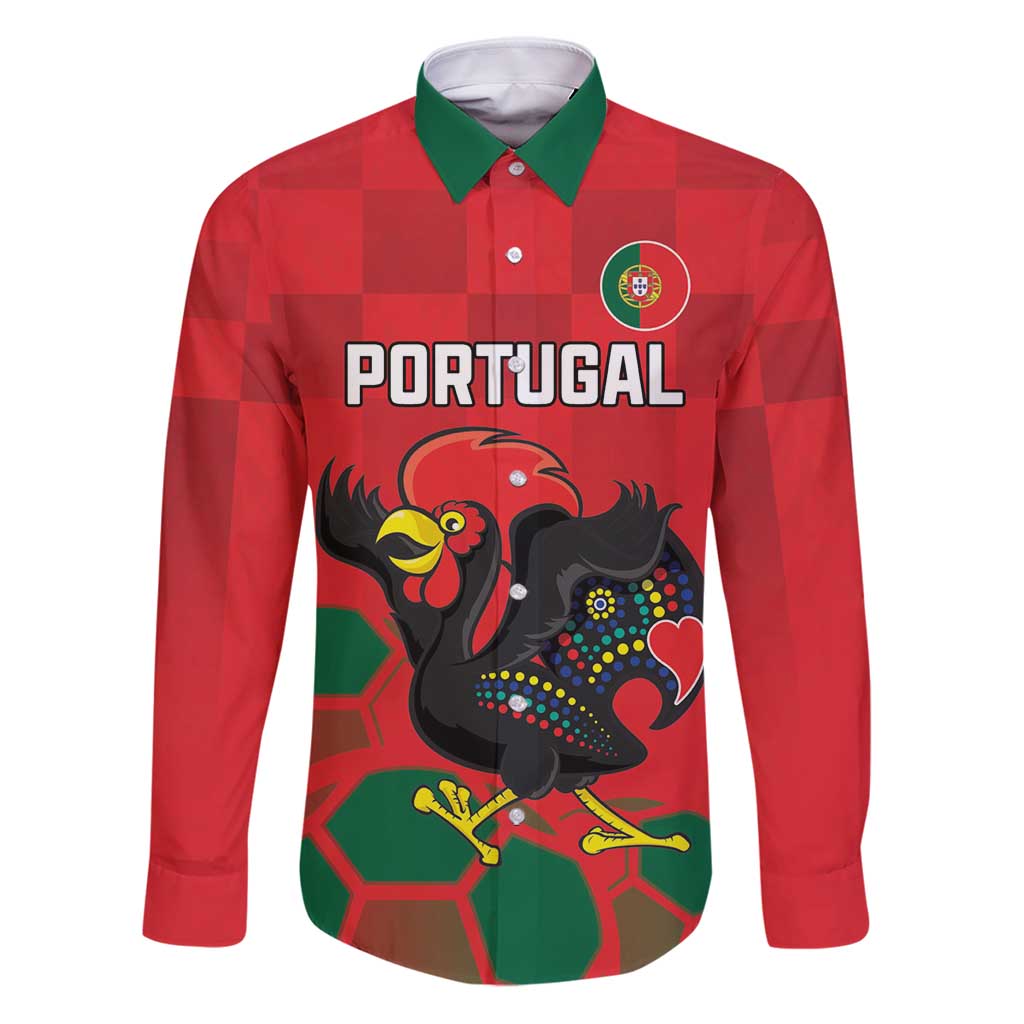 Custom Portugal Football Family Matching Puletasi and Hawaiian Shirt Barcelos Rooster Mascot Dynamic Style