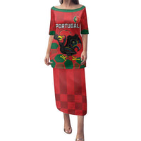 Custom Portugal Football Family Matching Puletasi and Hawaiian Shirt Barcelos Rooster Mascot Dynamic Style