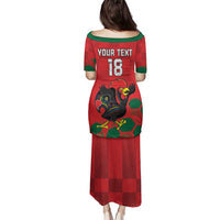 Custom Portugal Football Family Matching Puletasi and Hawaiian Shirt Barcelos Rooster Mascot Dynamic Style