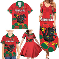 Custom Portugal Football Family Matching Summer Maxi Dress and Hawaiian Shirt Barcelos Rooster Mascot Dynamic Style