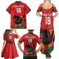 Custom Portugal Football Family Matching Summer Maxi Dress and Hawaiian Shirt Barcelos Rooster Mascot Dynamic Style