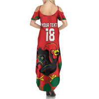 Custom Portugal Football Family Matching Summer Maxi Dress and Hawaiian Shirt Barcelos Rooster Mascot Dynamic Style