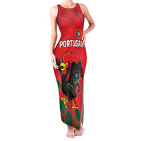 Custom Portugal Football Family Matching Tank Maxi Dress and Hawaiian Shirt Barcelos Rooster Mascot Dynamic Style
