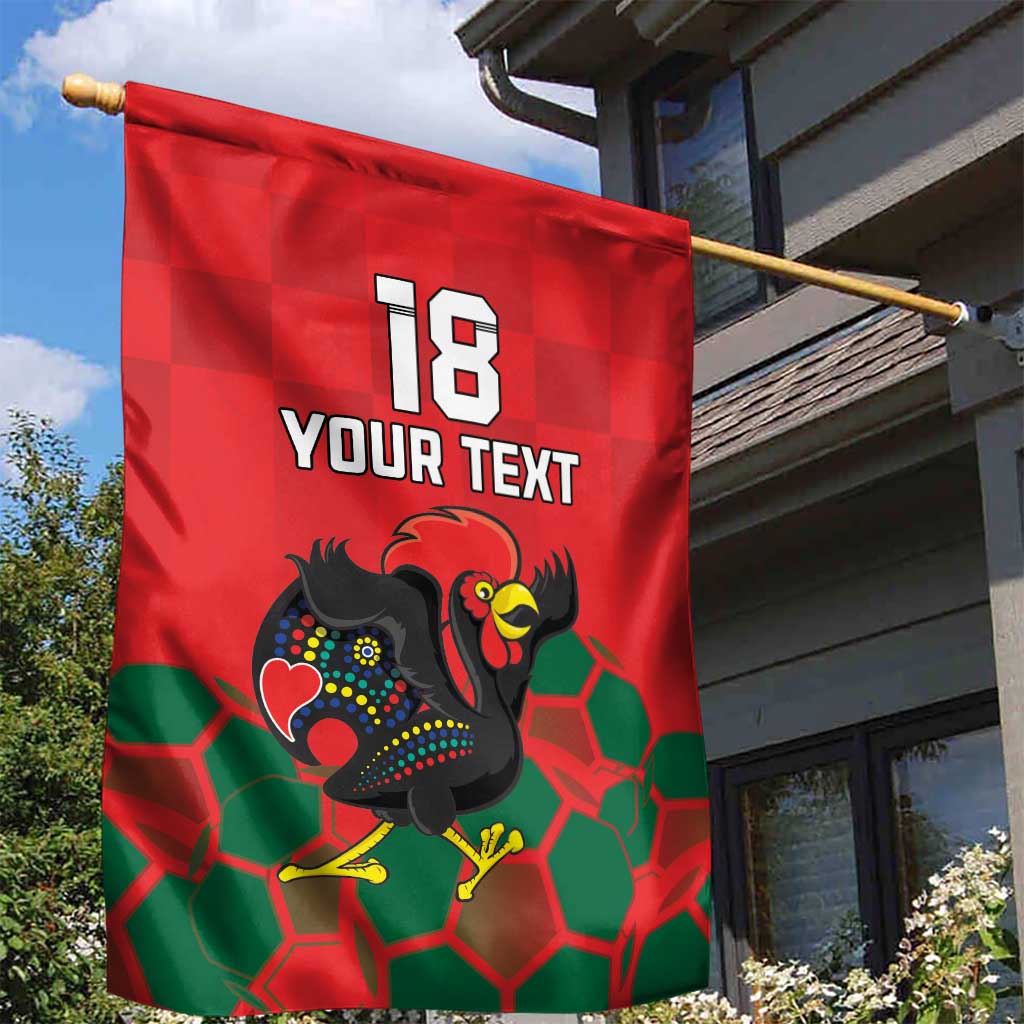 Custom Portugal Football Garden Flag Barcelos Rooster Mascot Dynamic Style