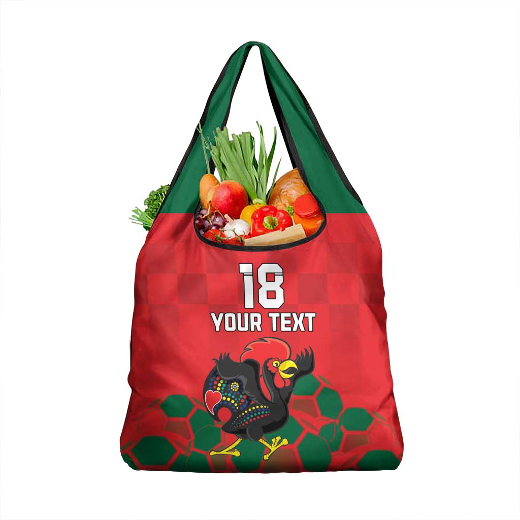Custom Portugal Football Grocery Bag Barcelos Rooster Mascot Dynamic Style