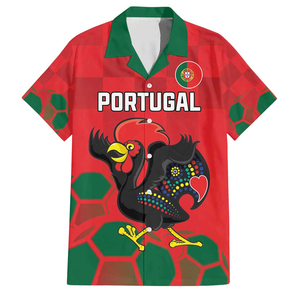 Custom Portugal Football Hawaiian Shirt Barcelos Rooster Mascot Dynamic Style
