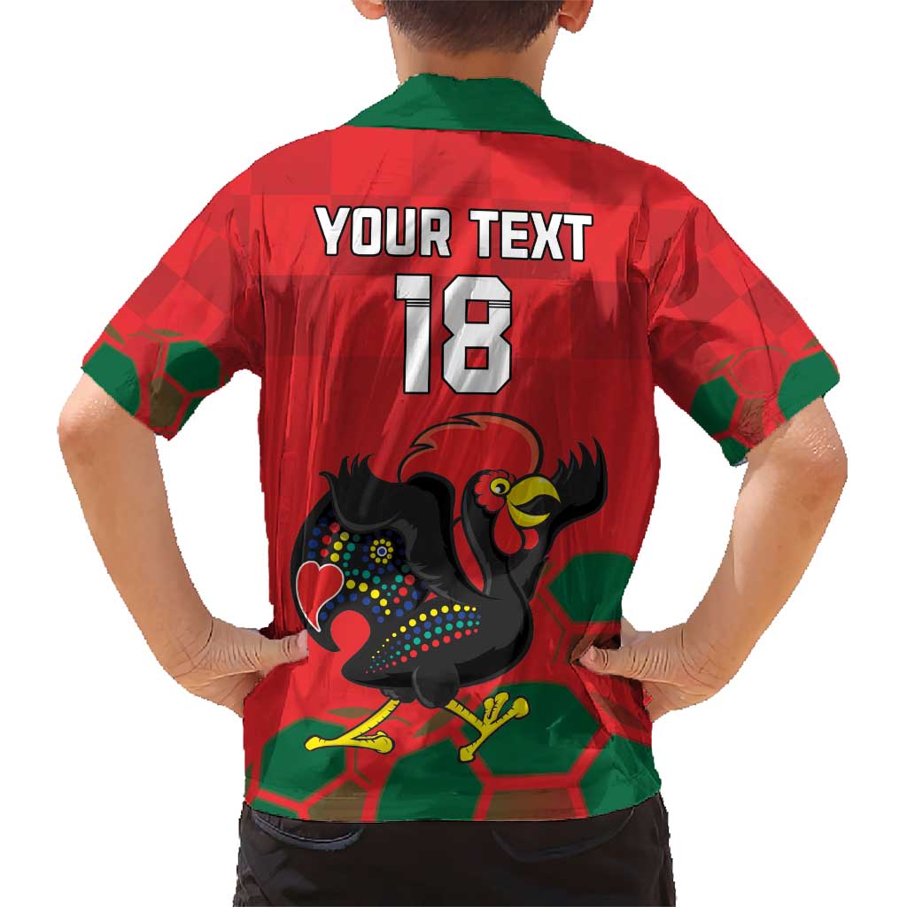 Custom Portugal Football Hawaiian Shirt Barcelos Rooster Mascot Dynamic Style