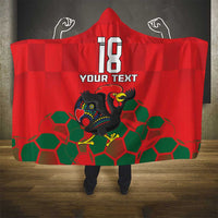 Custom Portugal Football Hooded Blanket Barcelos Rooster Mascot Dynamic Style