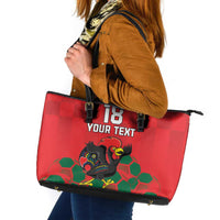 Custom Portugal Football Leather Tote Bag Barcelos Rooster Mascot Dynamic Style