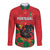 Custom Portugal Football Long Sleeve Button Shirt Barcelos Rooster Mascot Dynamic Style