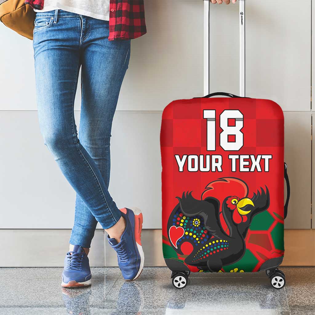 Custom Portugal Football Luggage Cover Barcelos Rooster Mascot Dynamic Style