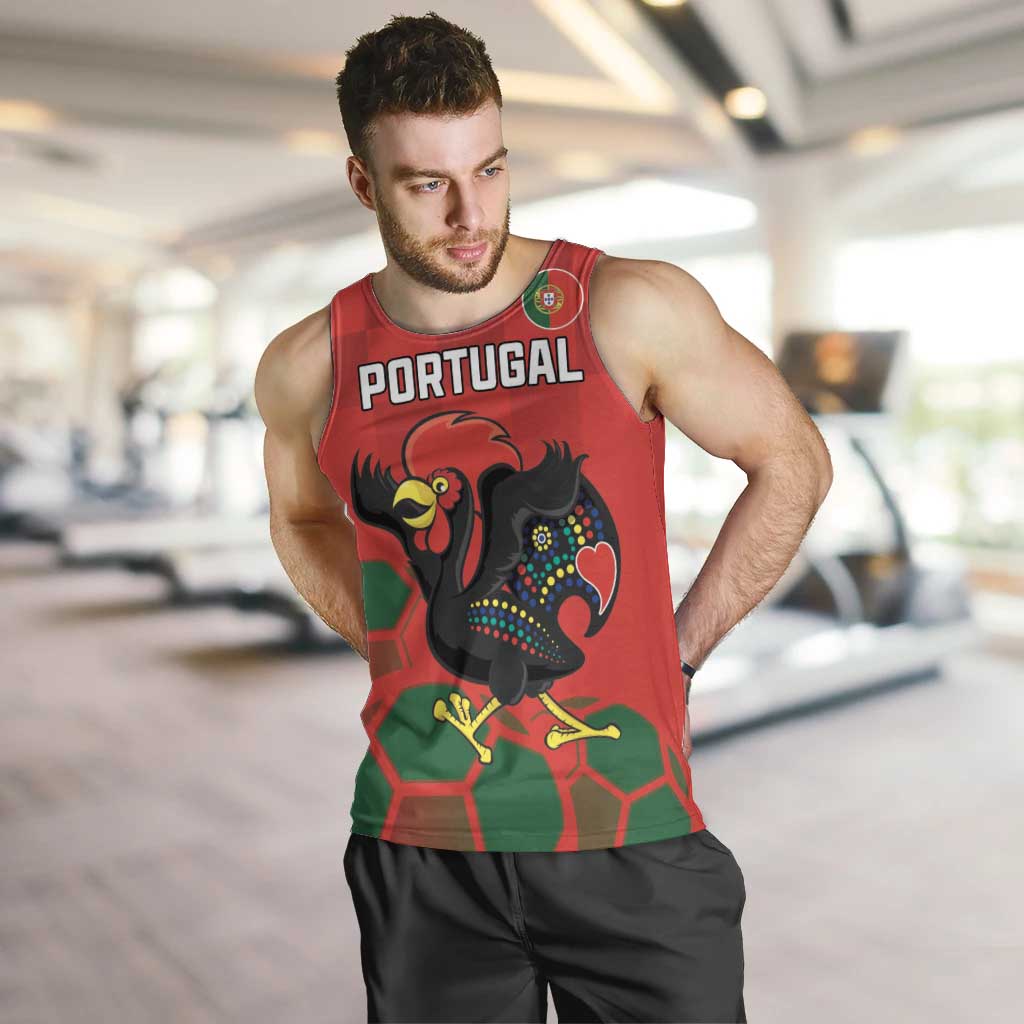 Custom Portugal Football Men Tank Top Barcelos Rooster Mascot Dynamic Style