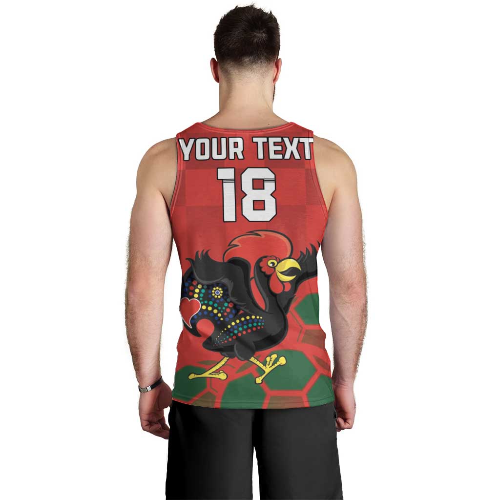 Custom Portugal Football Men Tank Top Barcelos Rooster Mascot Dynamic Style